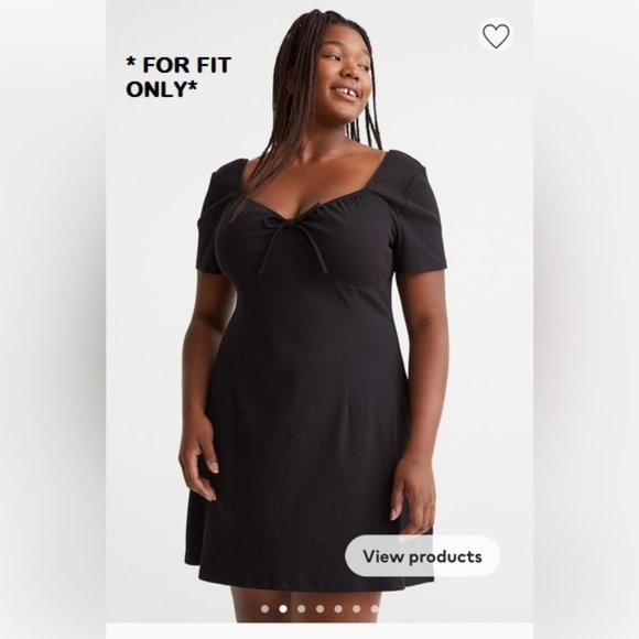 H&M+ LIGHT BLUE Tie-Front Ribbed Dress - Picture 12 of 12